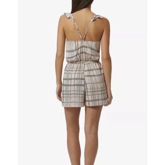 Avec Les Filles Women's Rose Steel Ruffle-Strap Romper Razor Back Medium NWT $88 - Picture 2 of 10